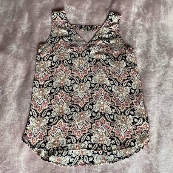 Paisley print bar back tank top - Picture 1 of 6